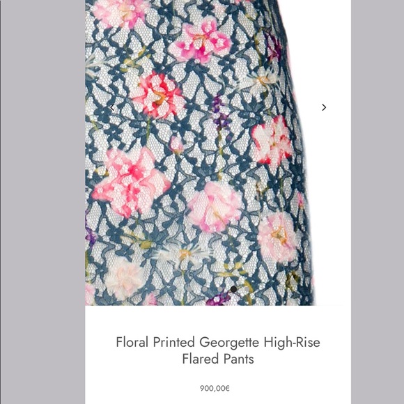 Luisa Beccaria Floral Printed Georgette High-Rise Flared Pants - Picture 5 of 10